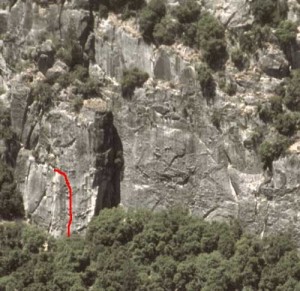 Pat and Jack Pinnacle - G-Man 5.11b - Yosemite Valley, California USA. Click to Enlarge