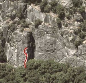 Pat and Jack Pinnacle - Knuckleheads 5.10b - Yosemite Valley, California USA. Click to Enlarge