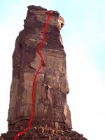 Castleton Tower - North Face 5.11c - Desert Towers, Utah, USA. Click to Enlarge