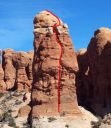 Owl Rock - Owl Rock 5.9 - Desert Towers, Utah, USA. Click for details.