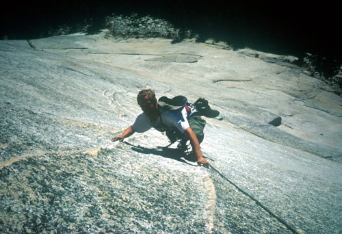 Greg Barnes following the second pitch of the Dike Route.