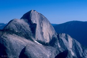 Half Dome, The Porcelain Wall, and Illilouette Ridge, from the summit ...