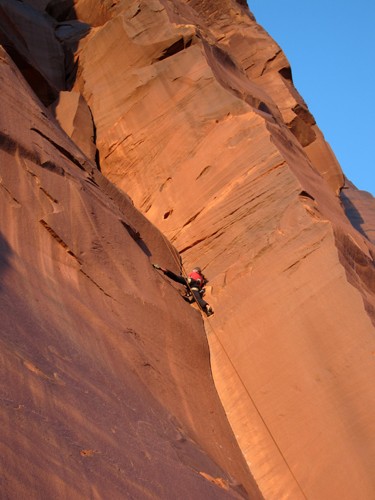 Leighan Falley on the "Warmup Handcrack", 5.10+