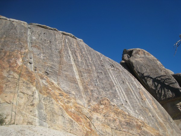 this mini wall is called the Lair. the route with the rope on it is 5....