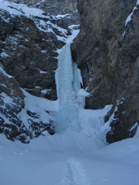 The uppermost pitch on Professor Falls - very mellow ice - 4/8/12