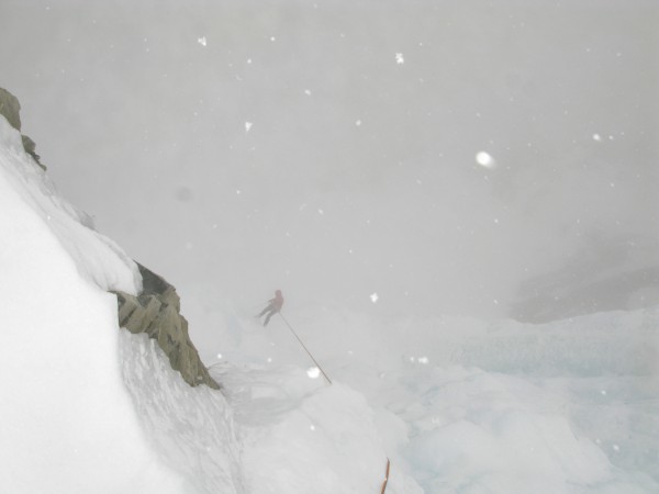 Rappelling through falling snow into the void - 4/14/12