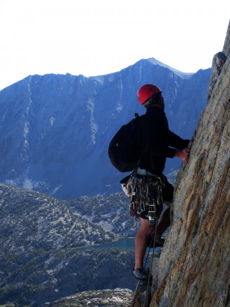 2012-06-16 - Nic starting the P3 lead &#40;5.9 face traverse&#41;. Thi...