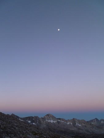 Early light at Bishop Pass.
