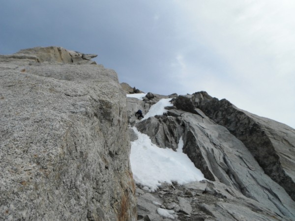 Climbing out of the notch on the southwest ridge