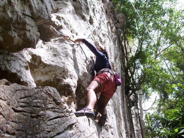 This girl is toproping a different route called "Haight" 5.8 the route...