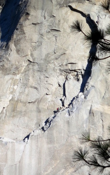 The fellas climbing off Sickle.  You can see one of 'em up high and ri...
