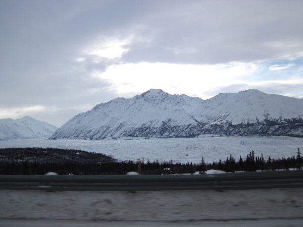 Roadside ice on the drive to Valdez - the Mantanuska Glacier - the lar...