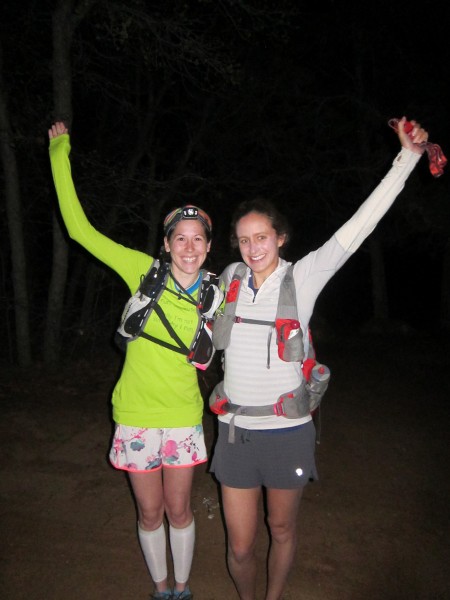 Lizzy and her running partner Julie at the pre-dawn start.