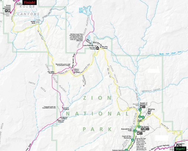 Zion Traverse Map
