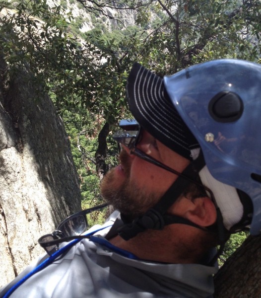 Pierson's new belay glasses - easy on the neck!
