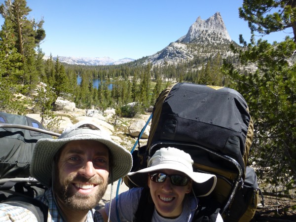 Hiking on the Cathedral Lakes trail.