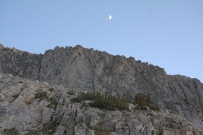 Moon above Young Lakes.