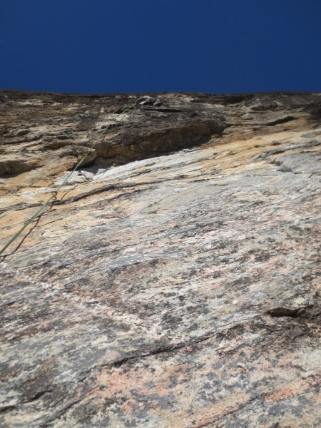 Second pitch is steep face to slight overhang at 11+