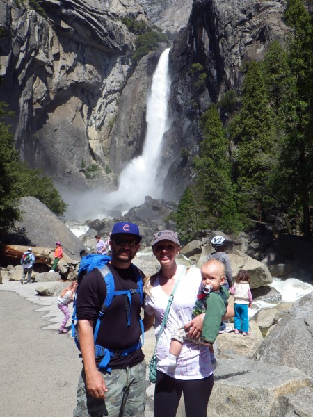 family pic at Yosemite falls