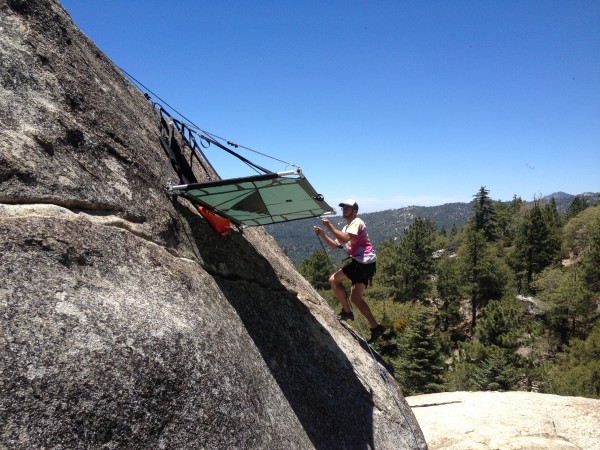 Ryan practicing with the ledge in Idyllwild
