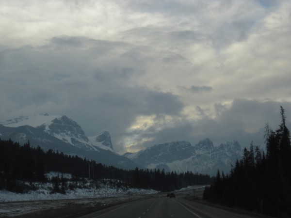 Rockies in view heading from Canmore from the airport in Calgary &#40;...
