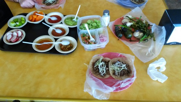 Sonoran Tacos and all the fixings they bring you with each order. If y...