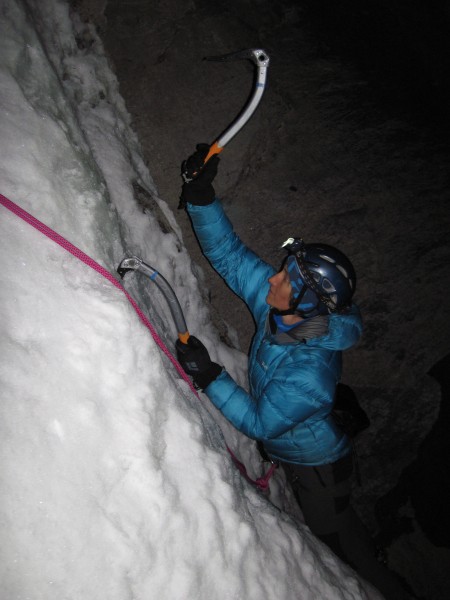 Kendra simul-climbing alongside me &#40;4/11/14&#41;.