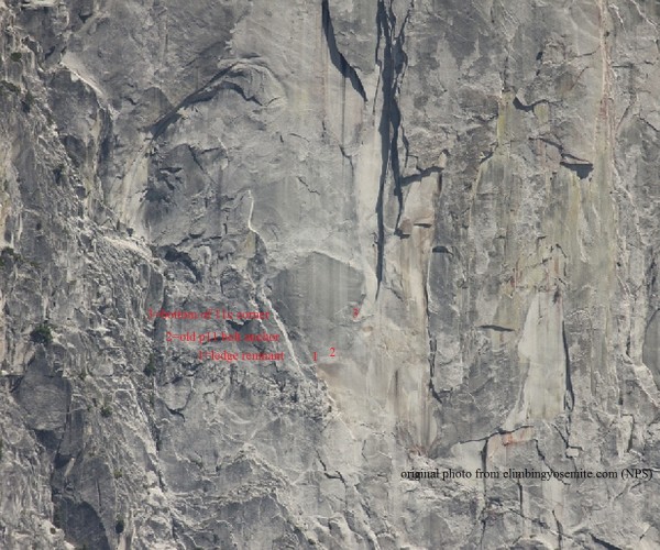 Half Dome Regular NW Face p11 - after July 3, 2015 rockfall 
Text add...