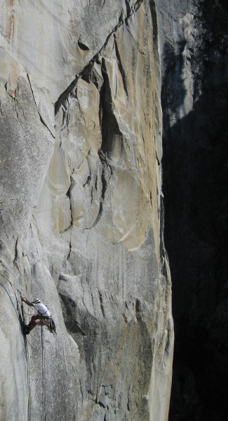 Andrew jugging up to Guano Ledge