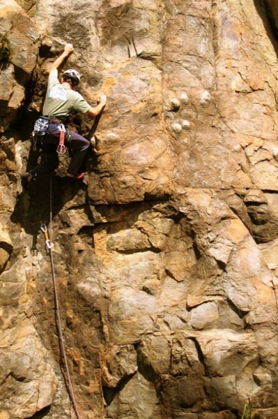 Heading up Pleased to Meet You 5.8, private crag. <br/>
&#40;this is from ...