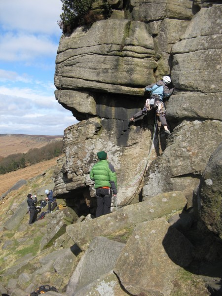 Me on something severe at Stanage.