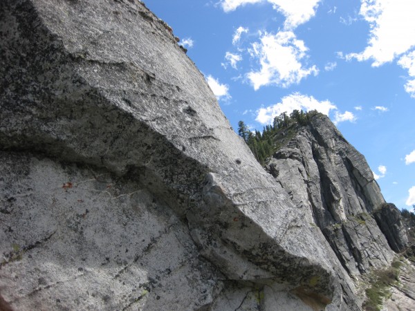 Pop Bottle &#40;5.7&#41;, view of Main Wall from first pitch belay ledge