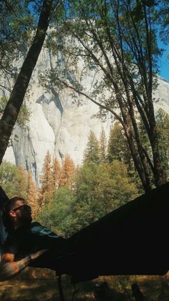 Lounging in front of El Cap.