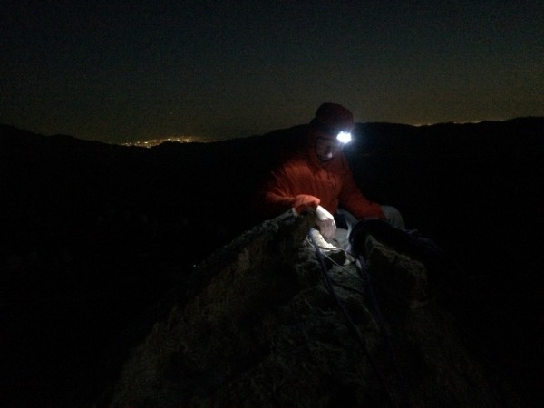 On top of Pie Slice, lights of LA off in the distance.
