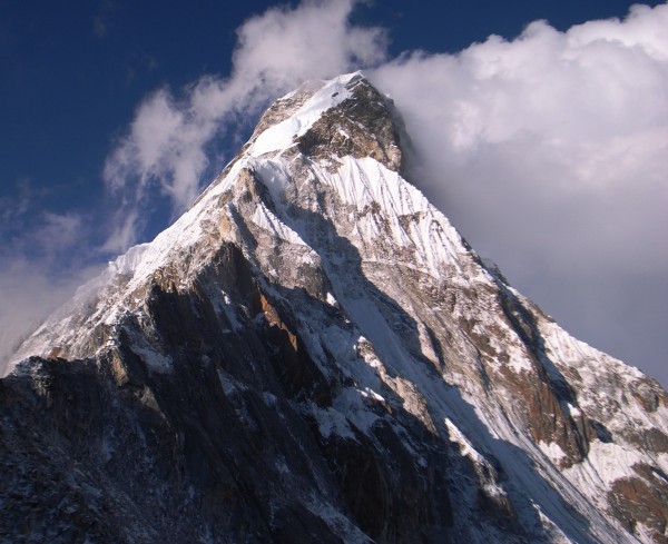 Close-up of the south face of Ama Dablam.