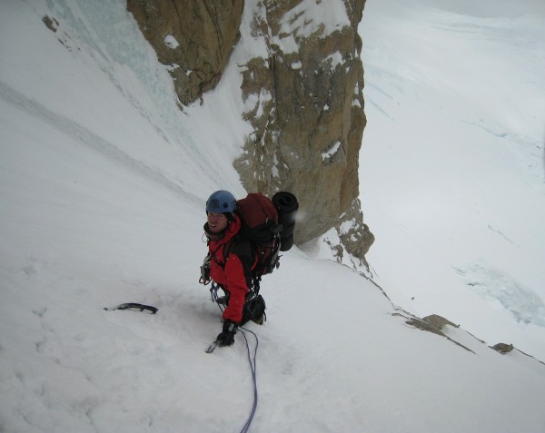 In the Japanese Couloir at the start of the climb.