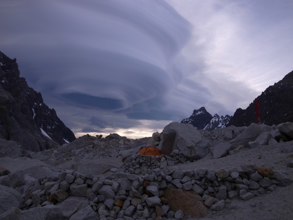 Patagonian clouds at camp Niponino.