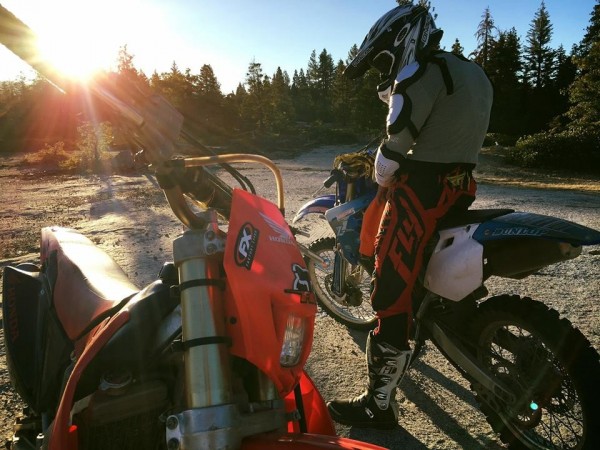 Macronut and I on an Alpine Start morning ride in the Shaver Lake, ca ...