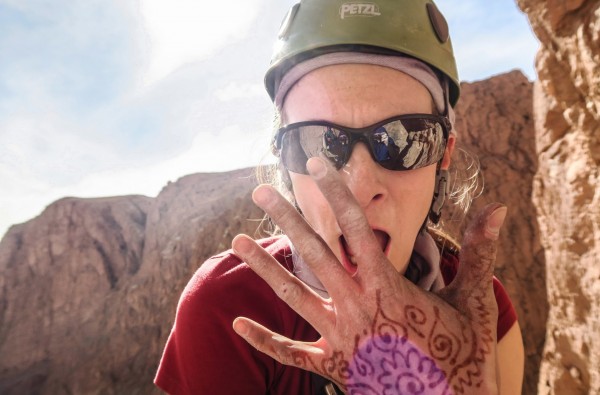Henna and A psyched on how awesome the climbing is