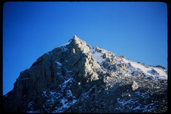 The northwest couloir from the lower saddle.