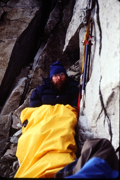 John on the bivy ledge winning the Not looking amused comp.