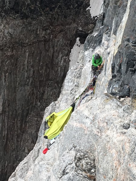 The new D4 portaledge on "Two Bolt Terrace"