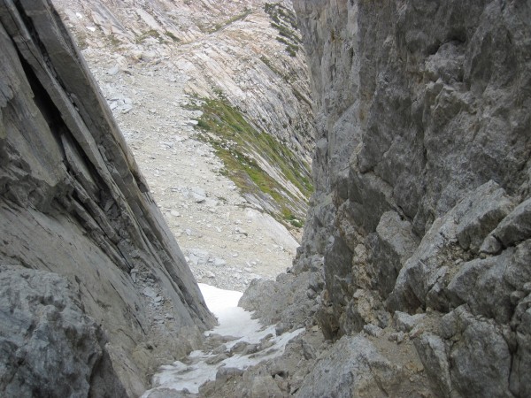 Looking down the leftmost couloir on North Peak - 9/8/10