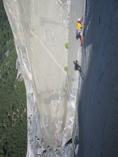 Me seconding the great roof, you can see Scott's shadow as he lowered ...