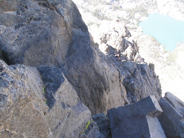 The ridge above the second tower, looking down to Third Lake.