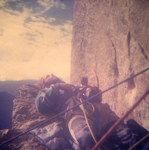FA End All Wall &#40; Mescalito &#41; 1975, Steve on top of the Bismar...