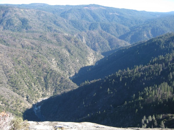 Summit view of the Feather River Canyon.  Feather Falls is not far up ...