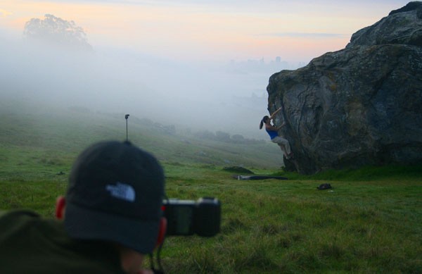 Behind the scenes shot of Jerry Dodrill photographing Val for the Bay ...