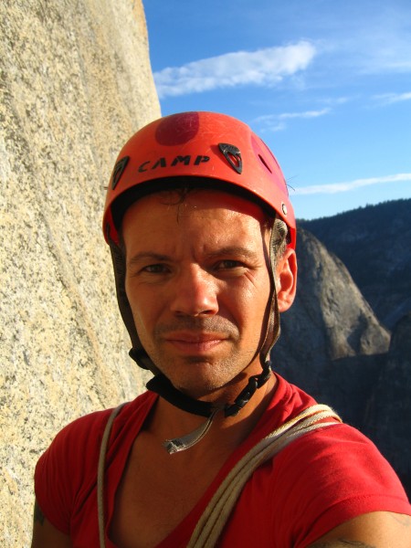 Obligatory self-portrait at belay 8 &#40;or 9?&#41; on the first day a...